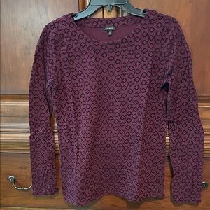 Talbots Burgundy Patterned Long Sleeve Top
Size S